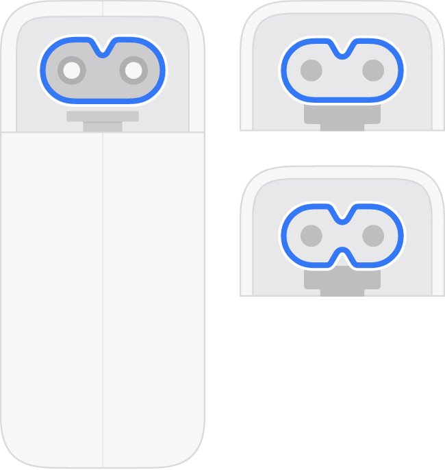 Apple USB-C power adapter not charging: check plug connection seat