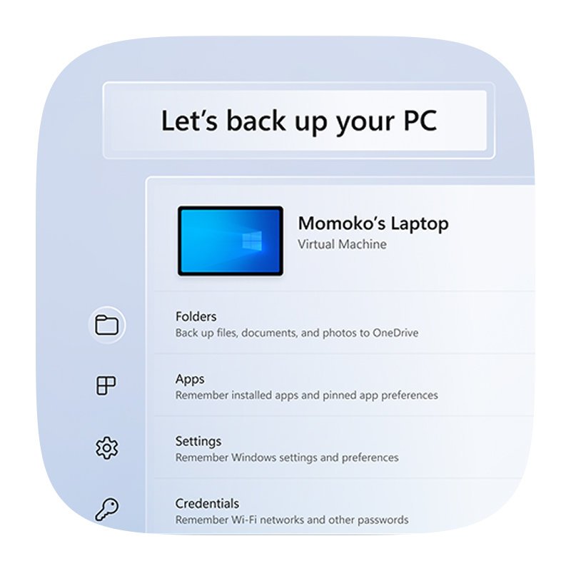 Back up Windows 10 with Windows Backup folders, apps, settings and credentials