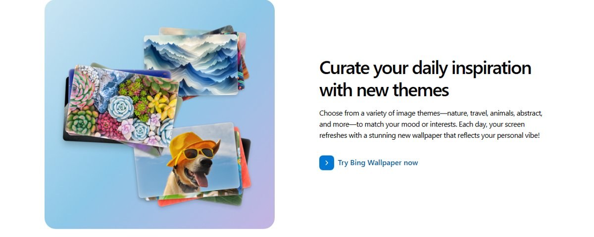 Bing Wallpaper themes for travel, animals and nature that refresh Bing’s daily photos on the desktop