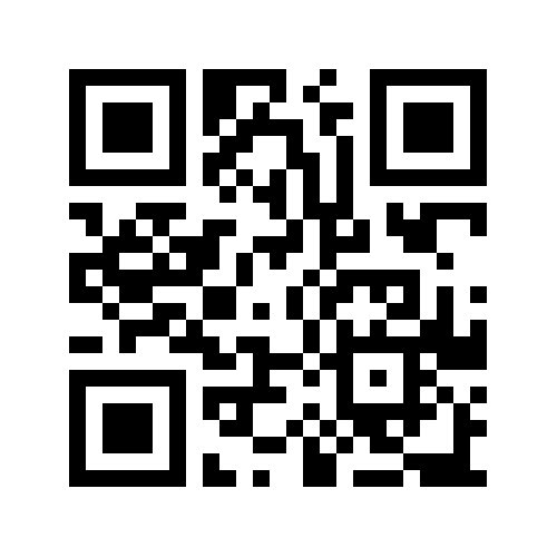 Black and white QR code with three large finder squares in its corners