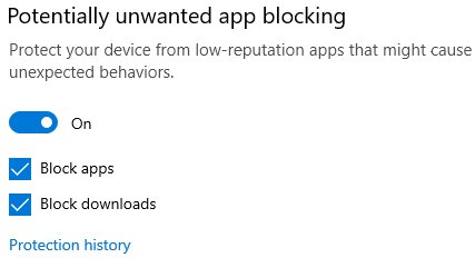 Block Web Companion with potentially unwanted app blocking in Windows Security