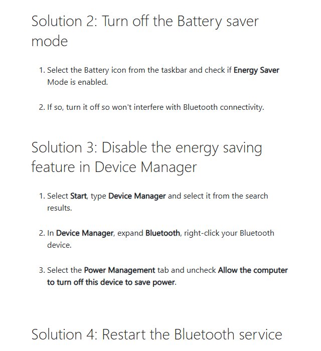 Bluetooth earbuds keep disconnecting fix: turn off battery saver and Bluetooth power saving