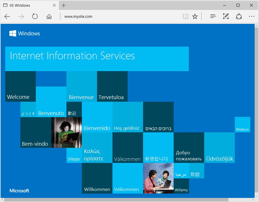 Browser showing the Internet Information Services welcome page