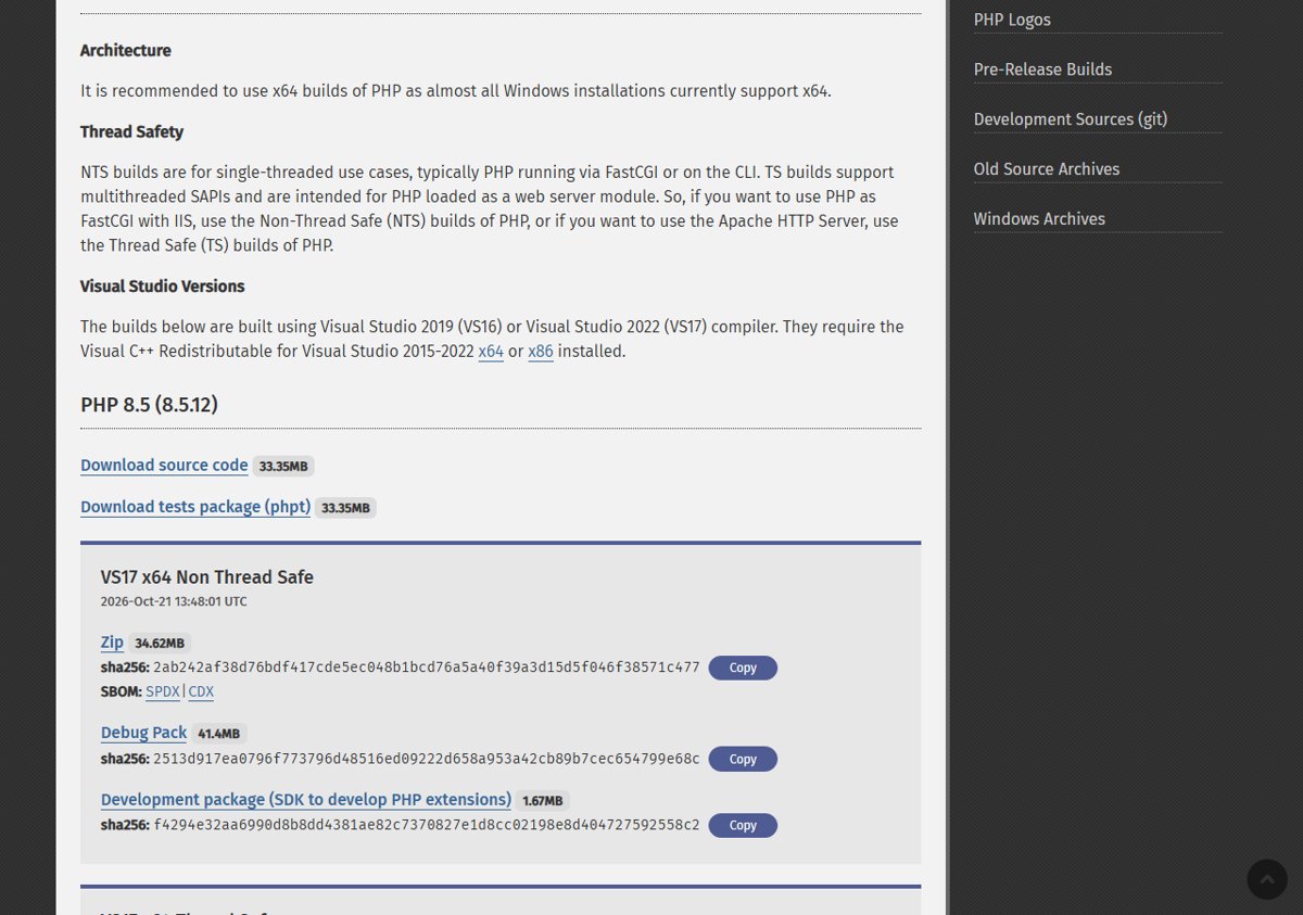 CVE-2026-109618 patch download for Windows: PHP 8.5.12 VS17 x64 ZIP