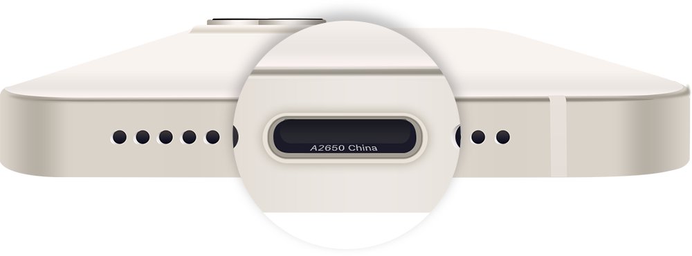Can't find iPhone model number: read it inside the charging connector