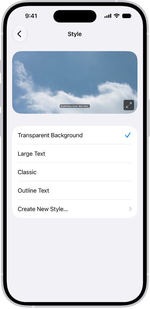 Change Peacock subtitle style on iPhone in the Subtitles & Captioning Style menu