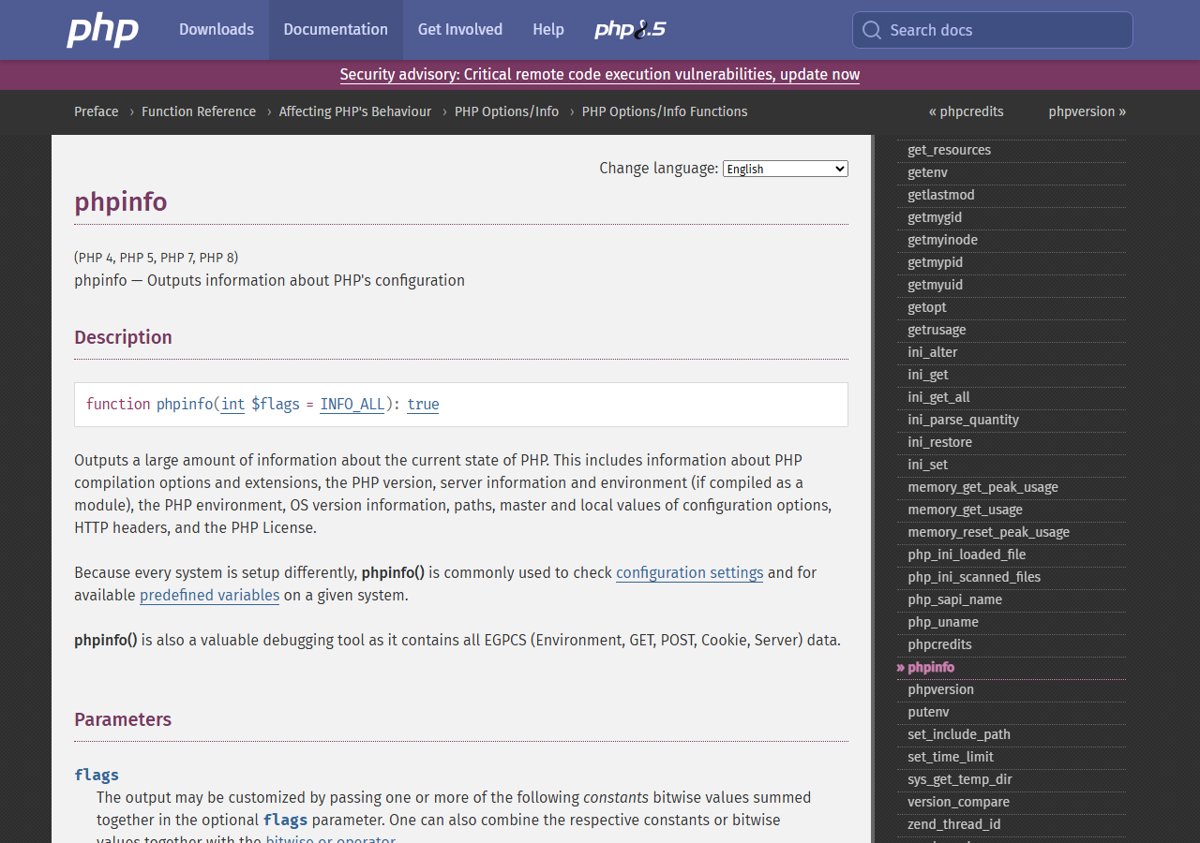 Check CVE-2026-109619 is patched with phpinfo() in the PHP manual