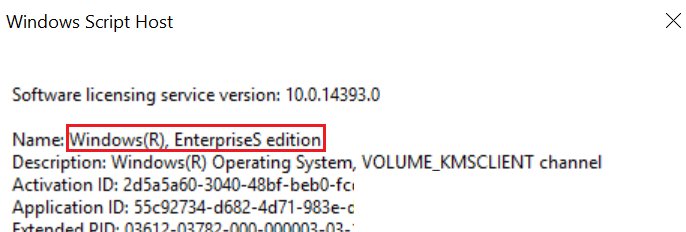 Check Windows license details with slmgr /dlv in a Windows Script Host window