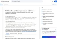 Chrome Help page explaining first-party and third-party cookies