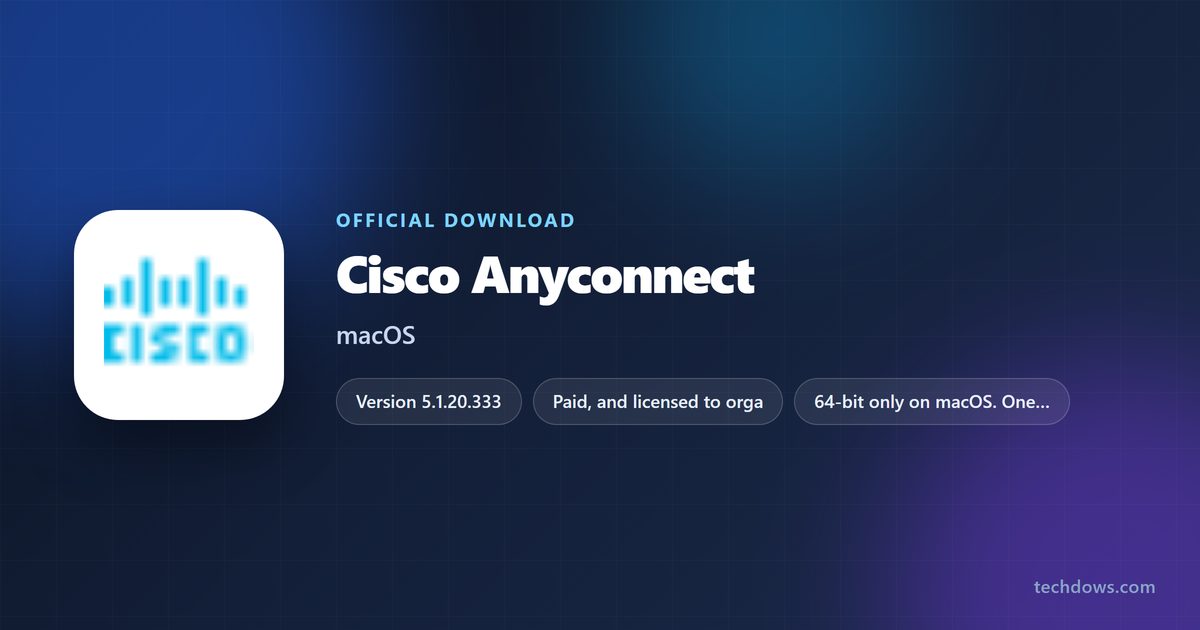 Download Cisco AnyConnect for Mac (Cisco Secure Client)