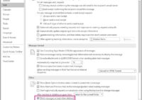 Classic Outlook Options Mail page with delivery and read receipt tracking checkboxes