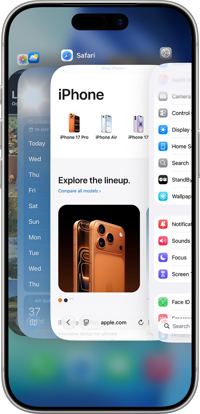 Close apps running in the background on iPhone from the App Switcher