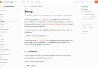 Cloudflare 1.1.1.1 resolver setup page with device guides in the sidebar
