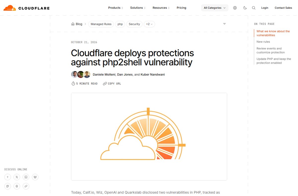 Cloudflare PHP2Shell WAF rule: how to turn it on