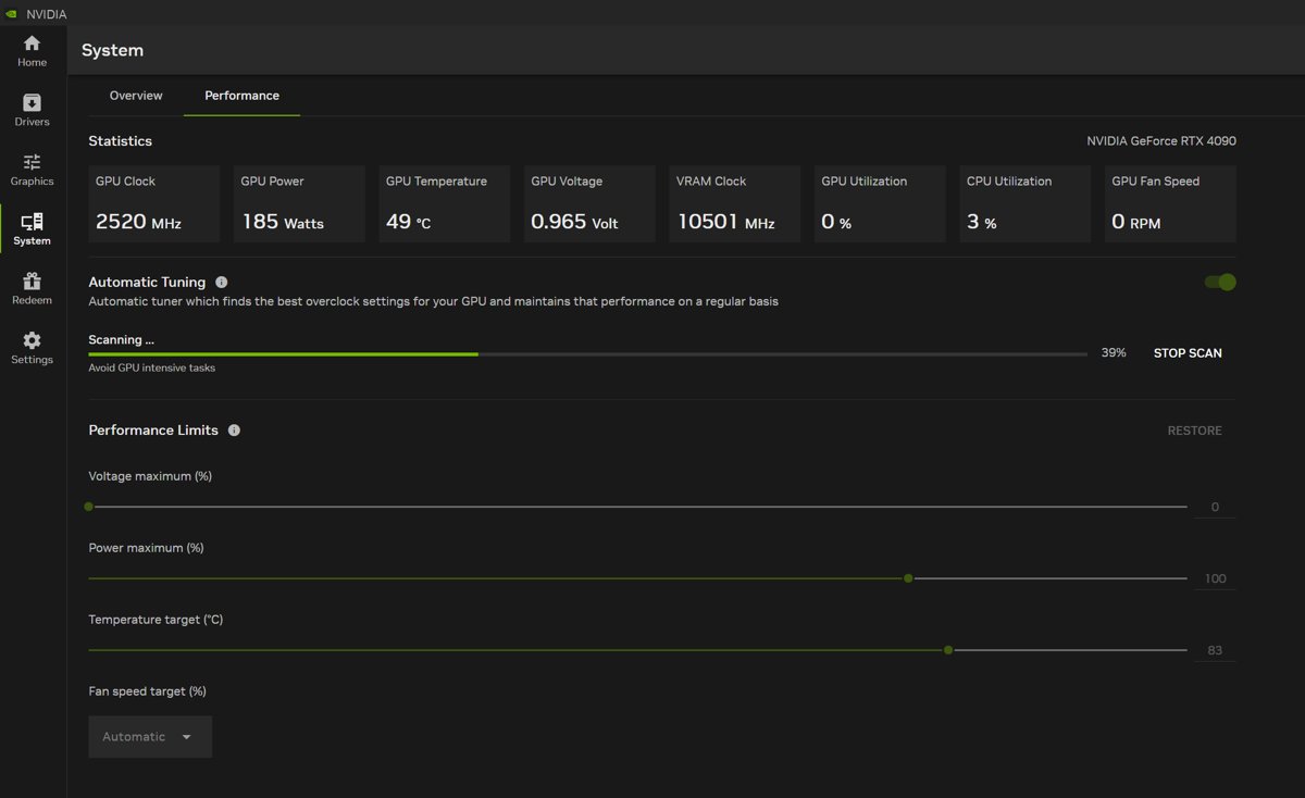 Control NVIDIA GPU fan speed with the fan speed target in the NVIDIA app