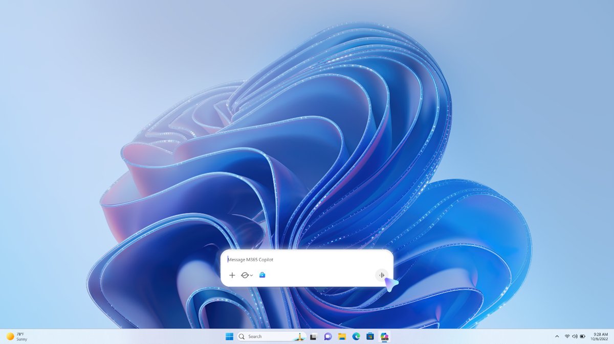 Copilot in Windows 11 composer floating over the desktop