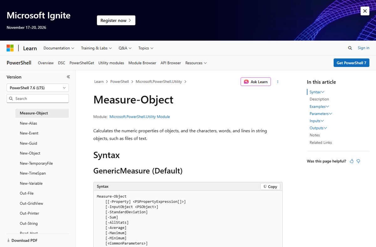 Count words in Notepad files with the PowerShell Measure-Object cmdlet