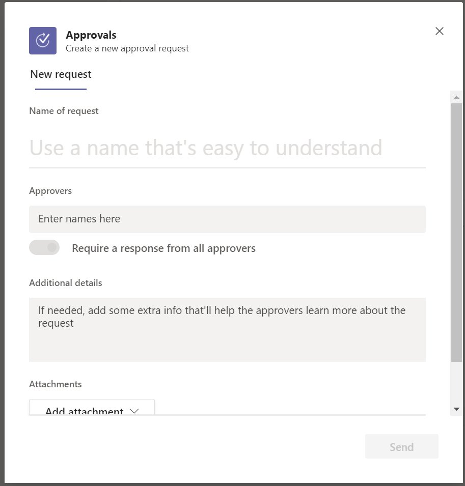 Create an approval in Teams chat with the new request form