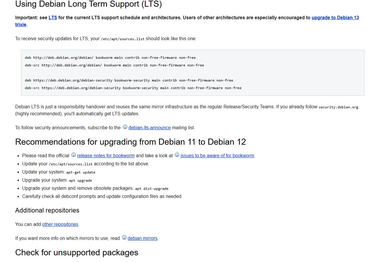 Debian 12 PHP 8.2 security update sources.list lines for bookworm LTS