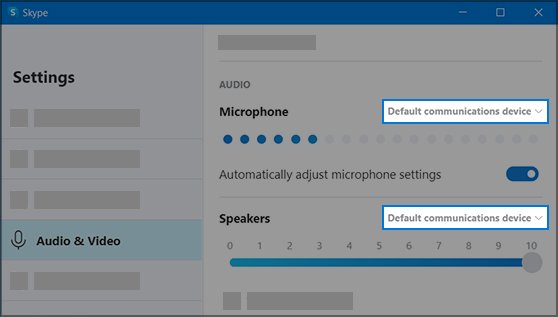 Default communication device selected as the microphone in a calling app