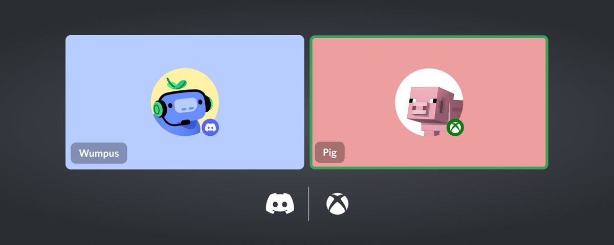 Discord voice call tiles for a Discord user and an Xbox player