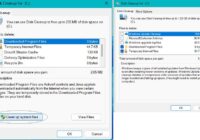 Disk Cleanup for drive C before and after the system files scan