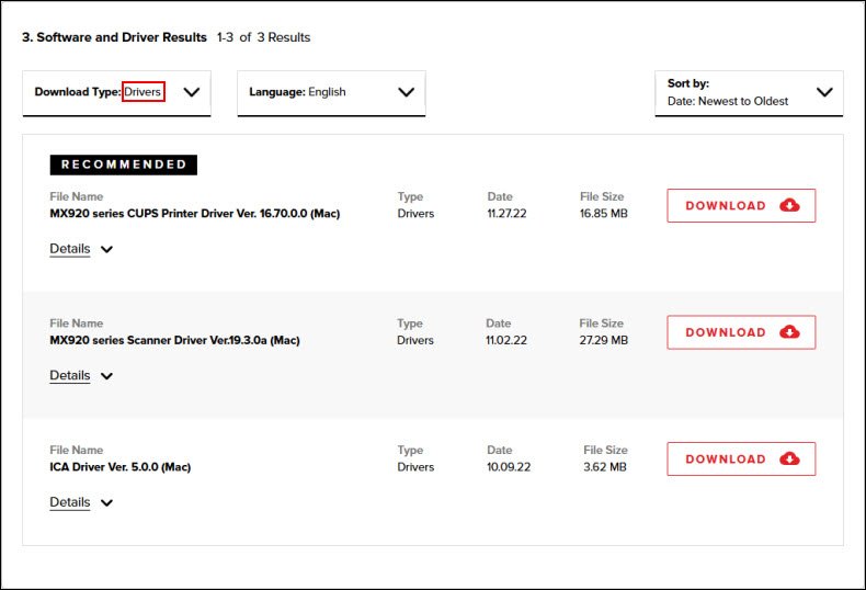 Download Canon IJ Scan Utility from the Software and Driver Results list