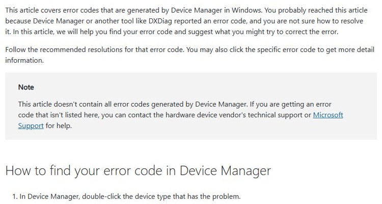 Driver not installing on Windows: find the error code in Device Manager