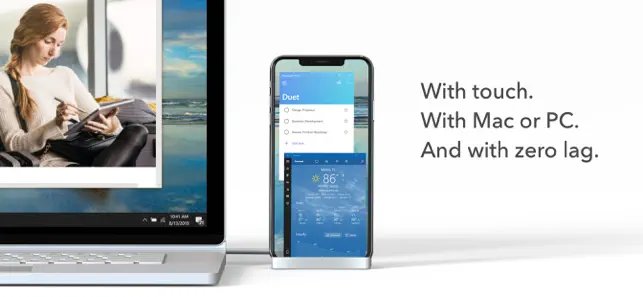 Duet Display second monitor for Windows PC shown beside a Windows laptop
