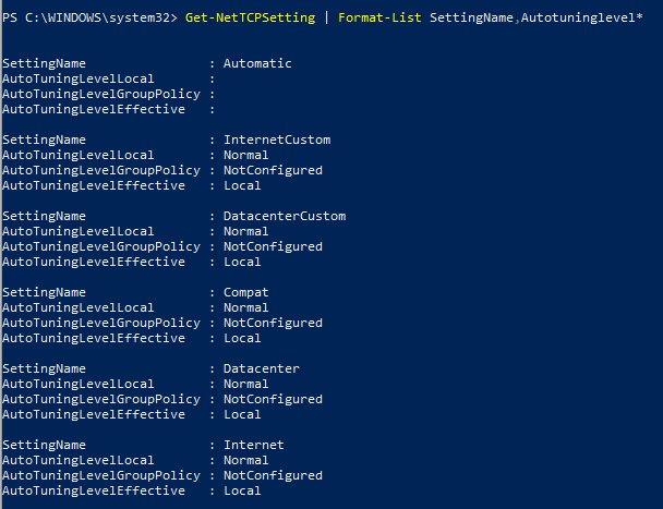 ERR_CONNECTION_RESET advanced fix: TCP auto-tuning levels shown as Normal