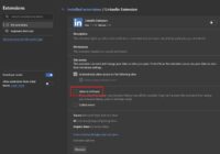 Edge extension details page with the Allow in InPrivate checkbox highlighted