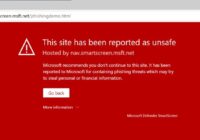 Edge red warning page reporting a site as unsafe by Microsoft Defender SmartScreen
