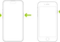 Face ID iPhone and Home button iPhone with arrows marking restart buttons