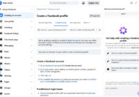 Facebook Help Centre page listing the steps to create a Facebook account