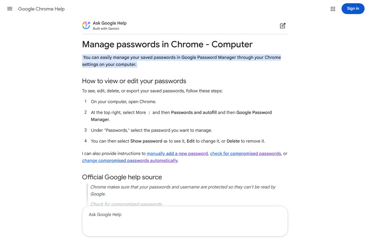 Find passwords saved in Google Chrome through Google Password Manager