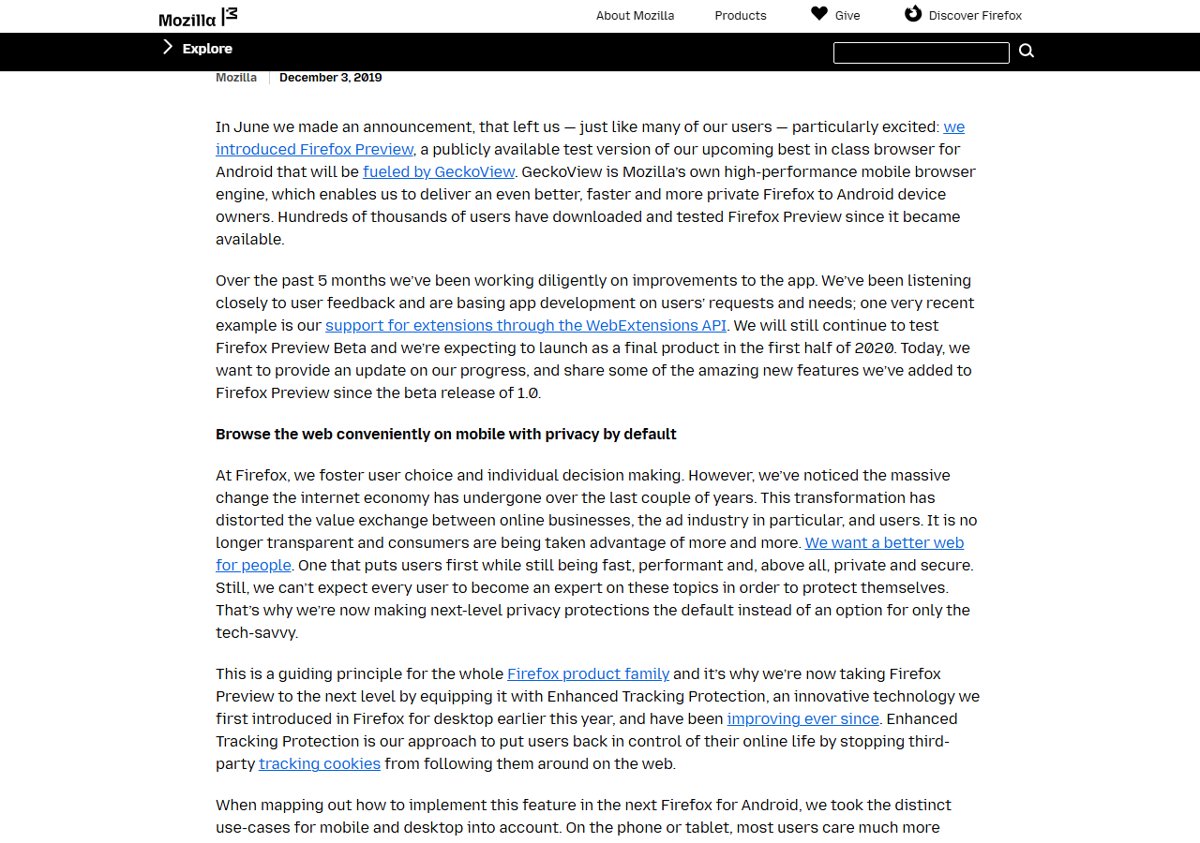 Firefox Preview v3.1.0 and v3.2.0 beta for Android available for download