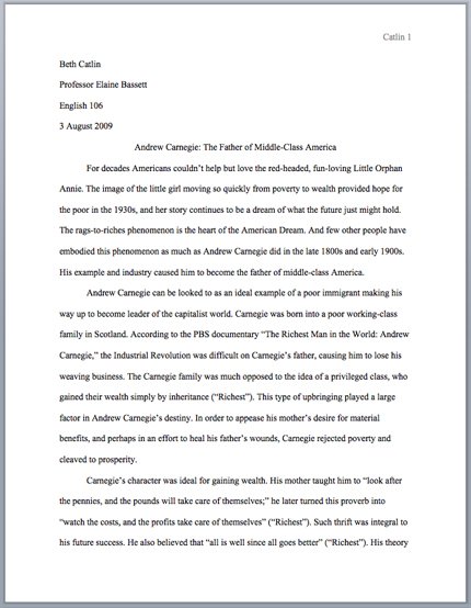 First page of an MLA paper with first-line indented body paragraphs