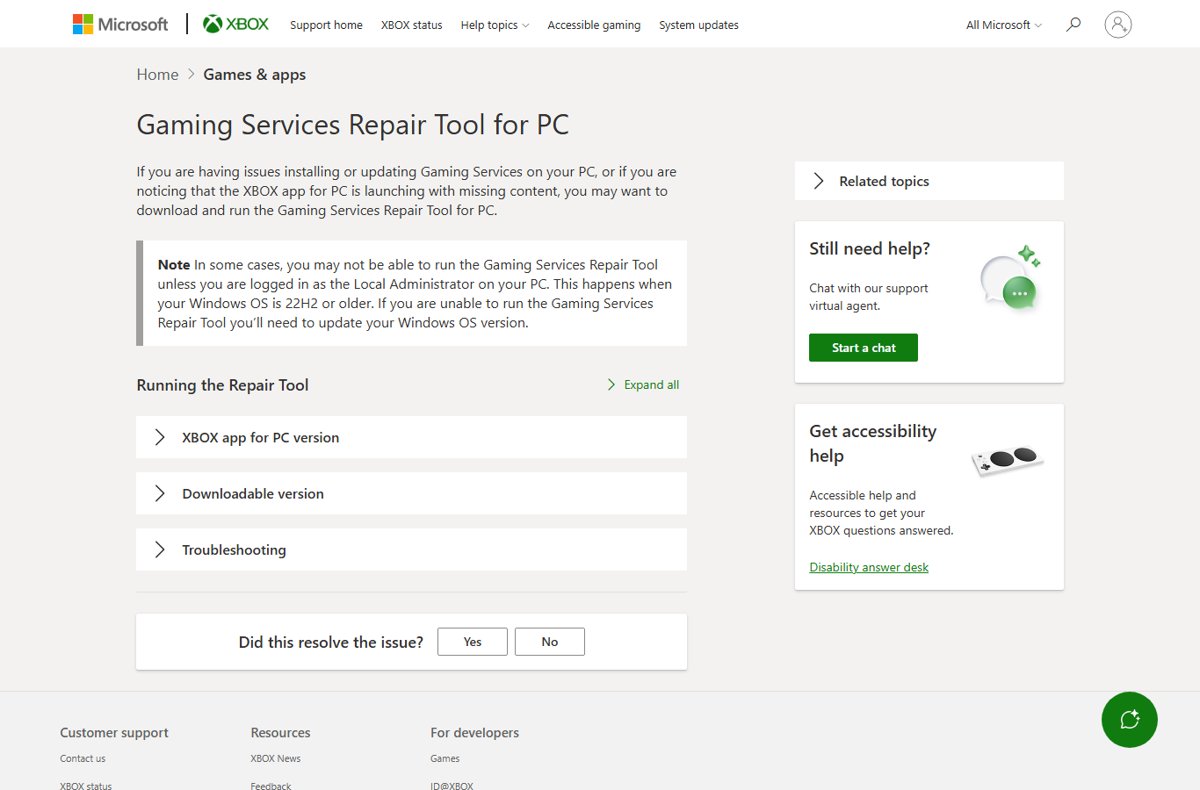 Fix Xbox app game downloads with the Gaming Services Repair Tool for PC