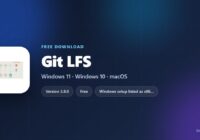 Git LFS download card with version, license and supported systems