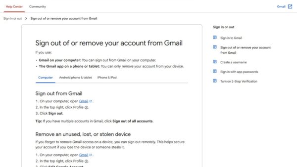 How to logout from Gmail on iPhone, Android and PC