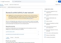 Google Account Help article on accessing and controlling activity in your account