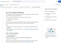 Google Account Help page for turning on 2-Step Verification