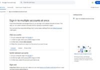 Google Account Help page on signing in to multiple accounts at once