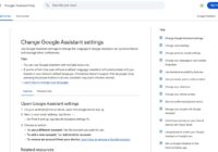 Google Assistant Help page listing steps to open Assistant settings on Android