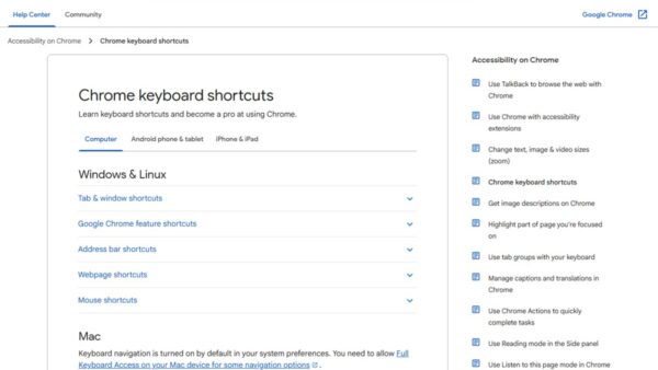 How to change tab with keyboard