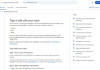 Google Docs Editors Help page on typing and editing with your voice