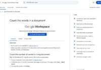 Google Docs Help page for counting the words in a document