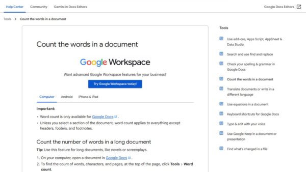 How to find word count on Google Doc: step-by-step guide