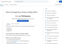 Google Docs Help page on working offline with Docs, Sheets and Slides