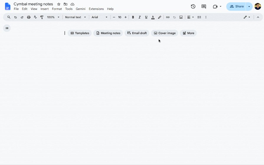 Google Docs editor with a blank document and Insert in the menu bar